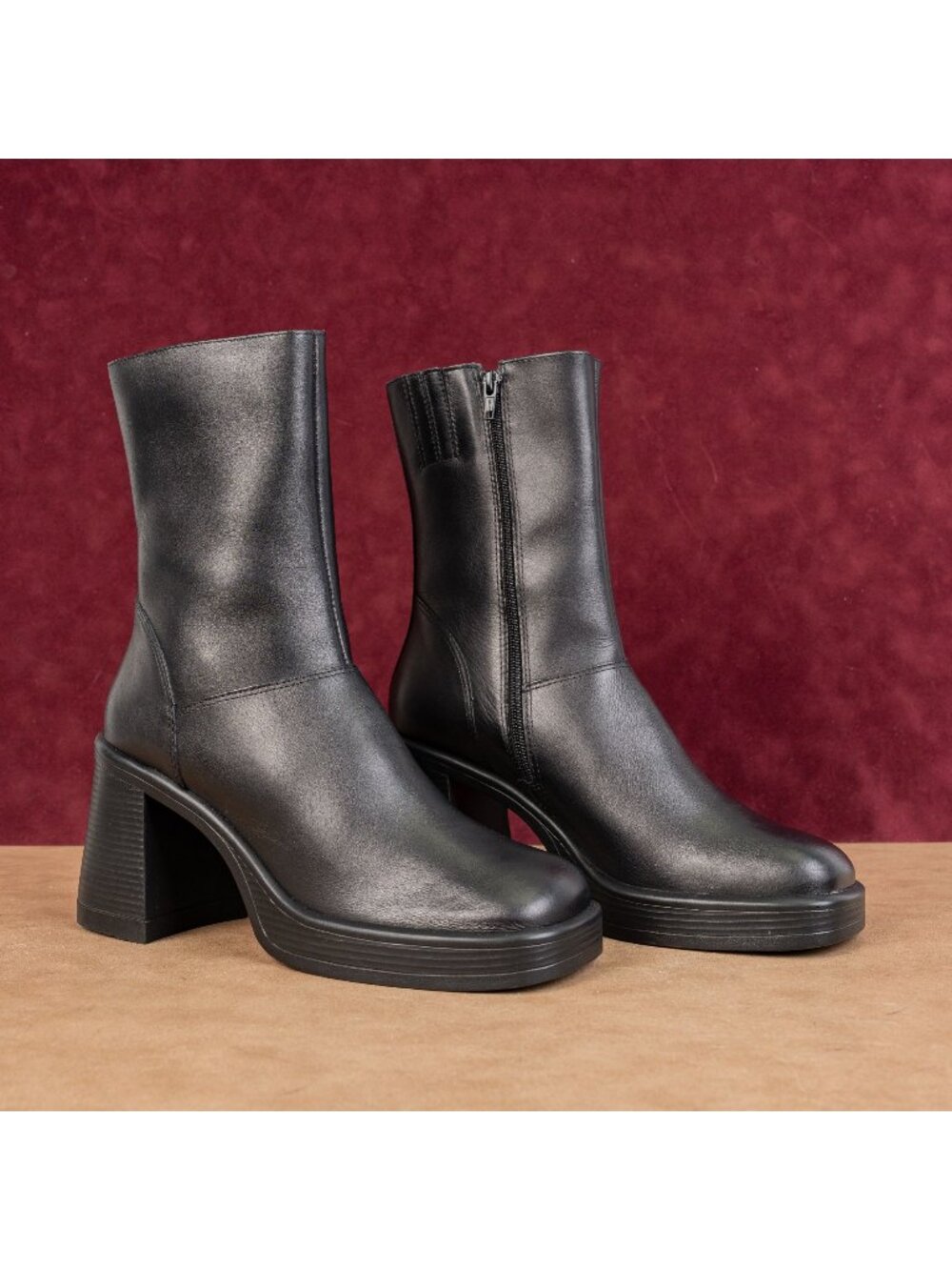 Steve Madden Women Fant Black Platform Festival Party Retro Leather Boots sz 10